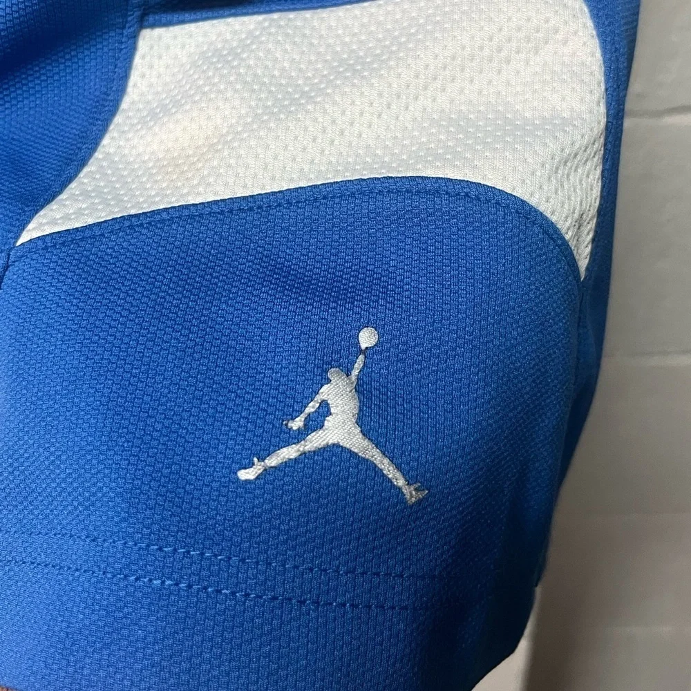 Jordan Athletic Shorts in Blue with White Stripes. Medium